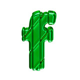 Green symbol in a frame. letter f
