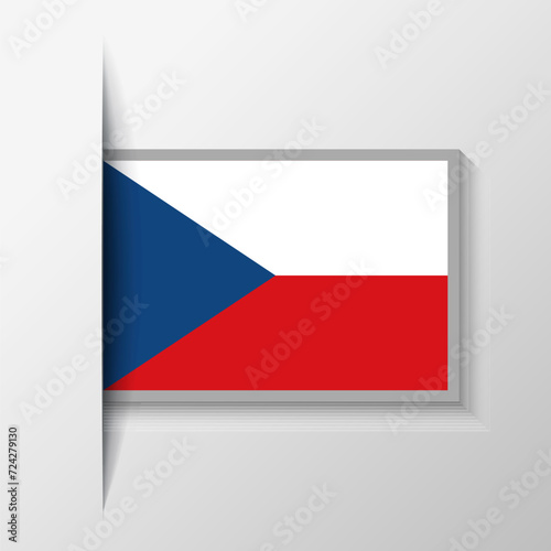 Vector Rectangular Czech Republic Flag Background
