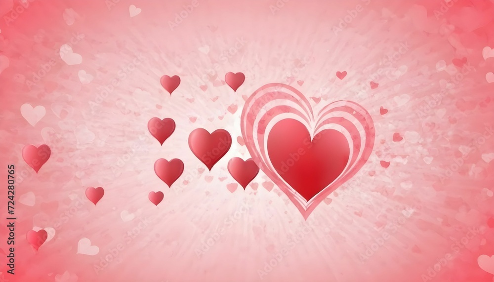 Hearts abstract background, happy valentines day love themed illustration banner created with generative ai