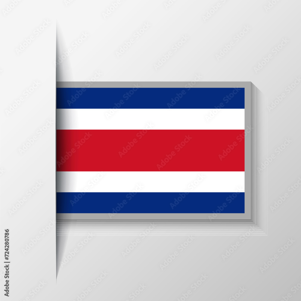 Vector Rectangular Costa Rica Flag Background