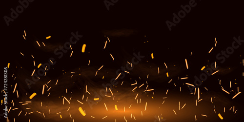 Fire smoke flame effect overlay sparks background. Glow and sparks. Website design, social networks, advertising materials, packaging. Vector illustration. photo