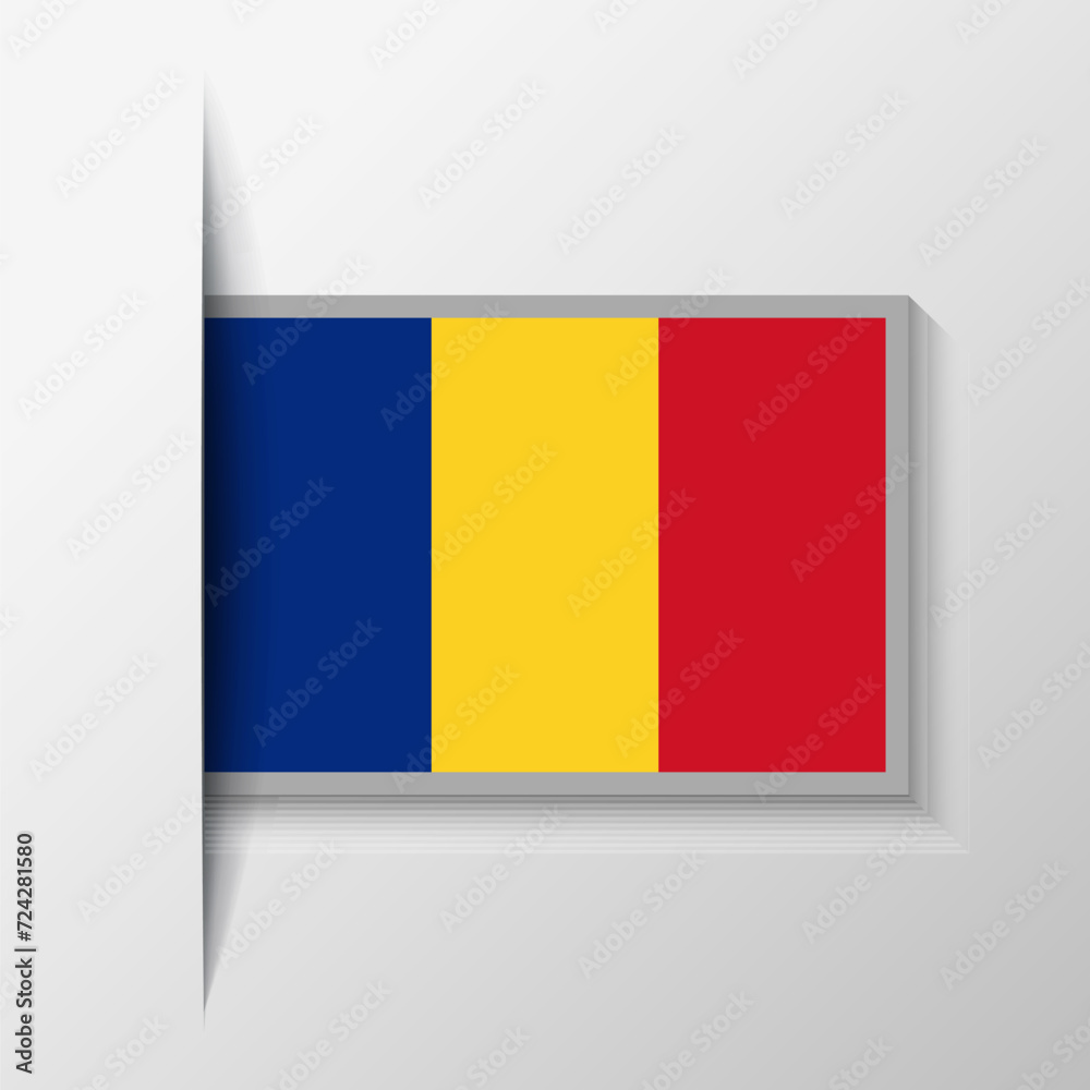 Fototapeta premium Vector Rectangular Romania Flag Background