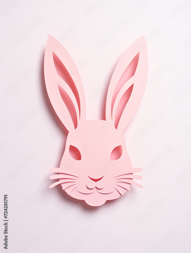Fototapeta premium Easter theme paper cut out easter card pastel palette minimalistic design
