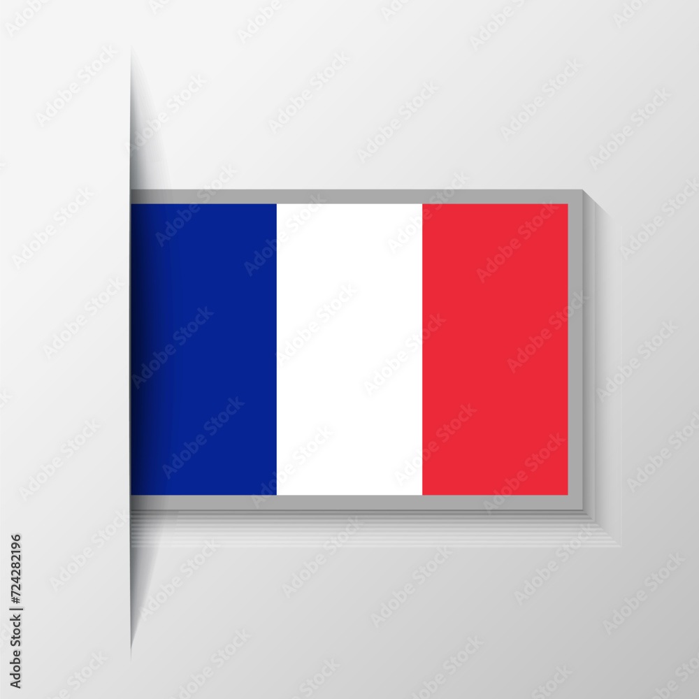 Vector Rectangular France Flag Background