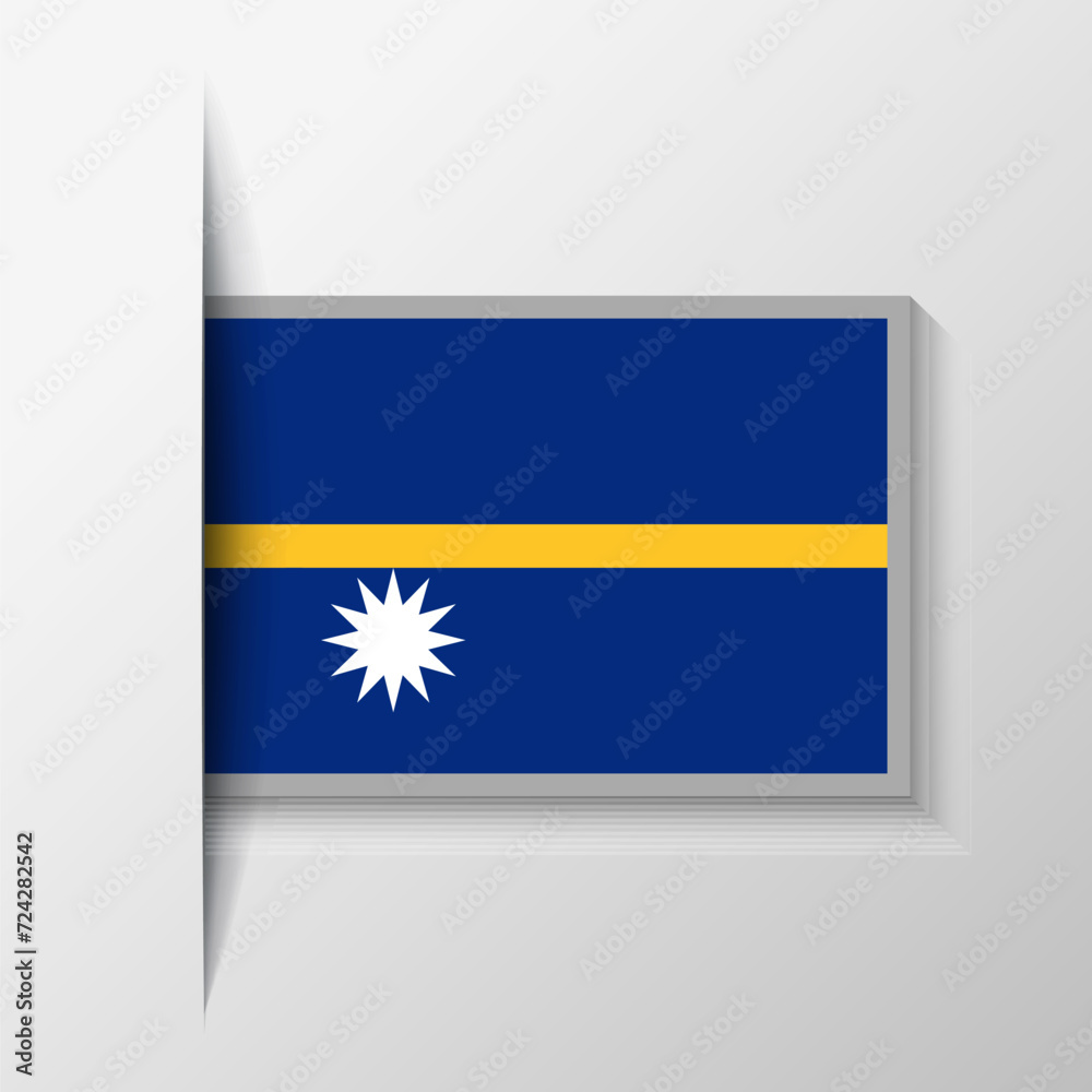 Fototapeta premium Vector Rectangular Nauru Flag Background