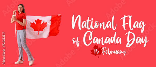 Young woman with flag of Ca...