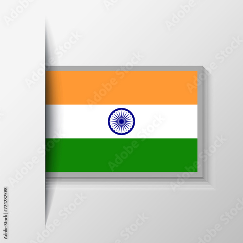 Vector Rectangular India Flag Background