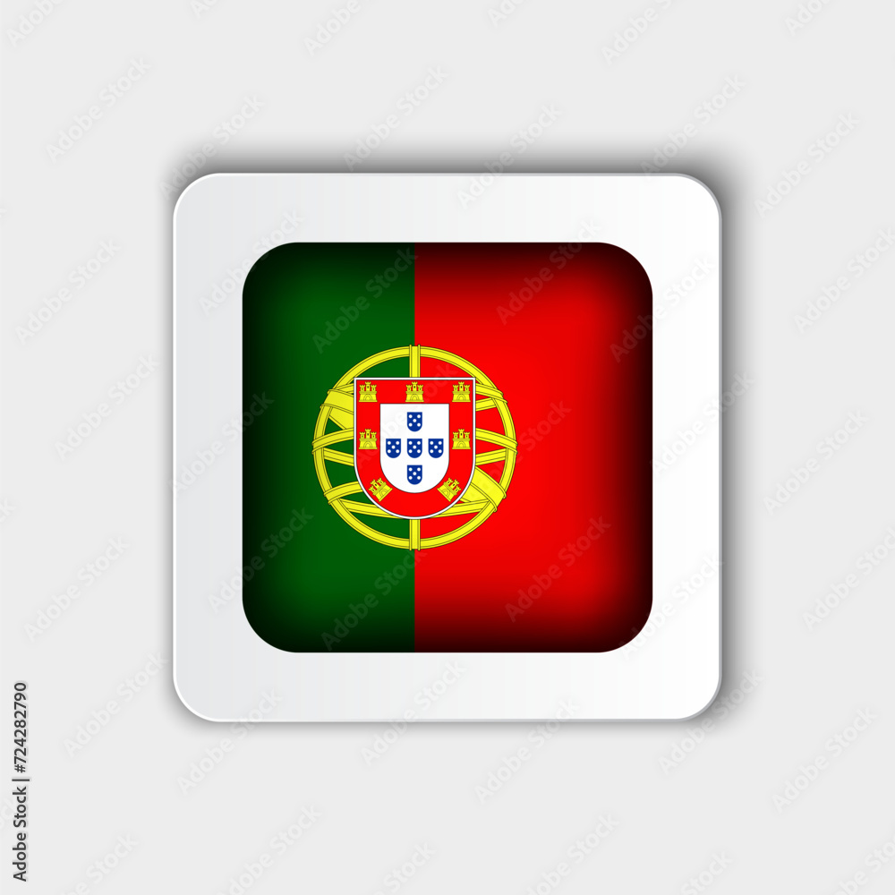 Portugal Flag Button Flat Design Portugal Flag Button Flat Design