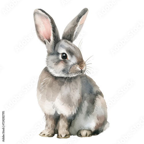 Watercolor Rabbit on white background