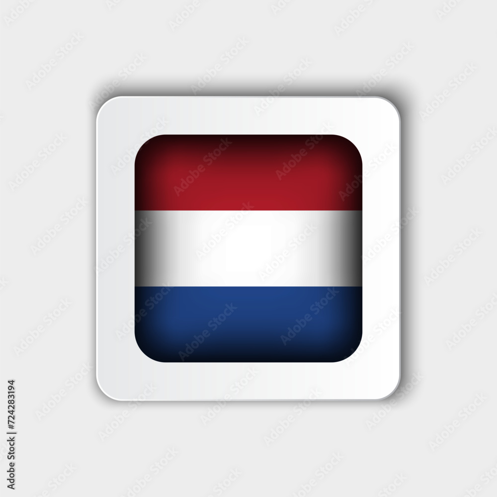 Netherlands Flag Button Flat Design Netherlands Flag Button Flat Design