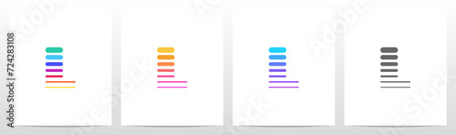 Horizontal Lines Thick And Thin Letter Logo Design L