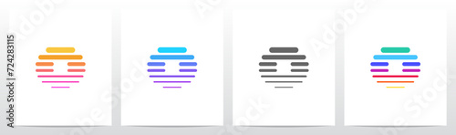 Horizontal Lines Thick And Thin Letter Logo Design O