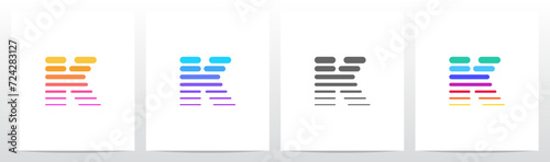 Horizontal Lines Thick And Thin Letter Logo Design K