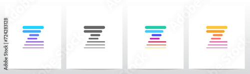 Horizontal Lines Thick And Thin Letter Logo Design Z