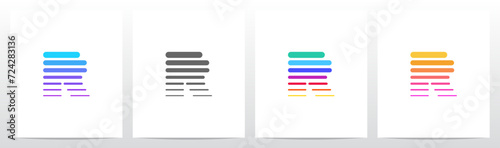 Horizontal Lines Thick And Thin Letter Logo Design R