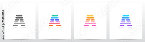 Horizontal Lines Thick And Thin Letter Logo Design A