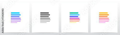 Horizontal Lines Thick And Thin Letter Logo Design B