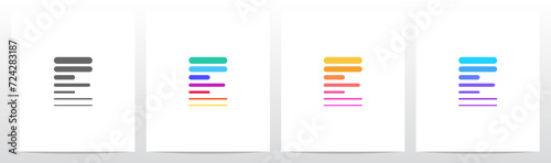 Horizontal Lines Thick And Thin Letter Logo Design E