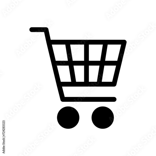 Shopping icon vector. Shopping cart icon. Trolley icon vector photo