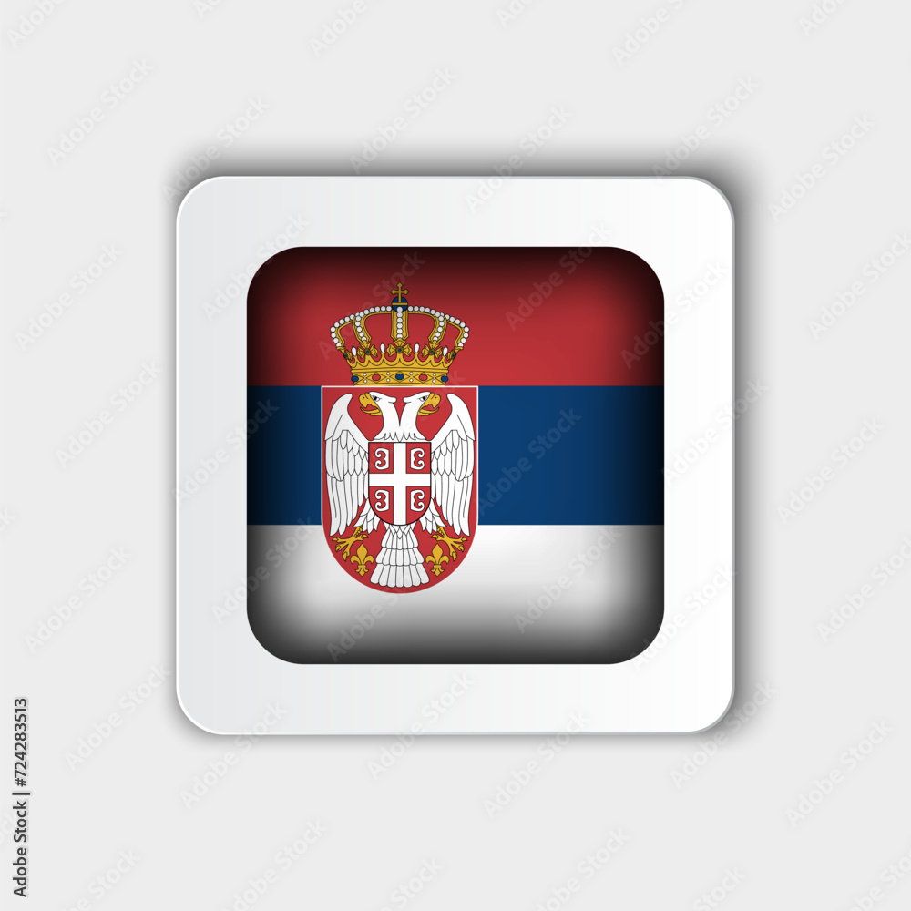 Serbia Flag Button Flat Design