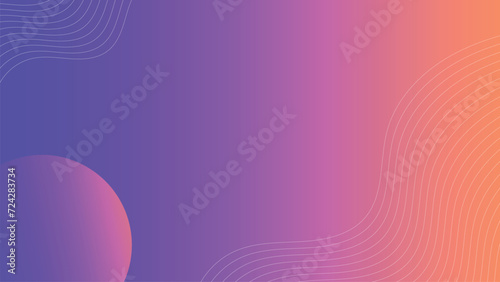 Vibrant vector abstract background with a harmonious blend of purple, blue, orange, and pink gradients, featuring dynamic waves, suitable for modern design projects.