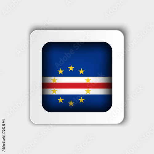 Free Download Cape Verde Flag Button Flat Design - GFXLoad