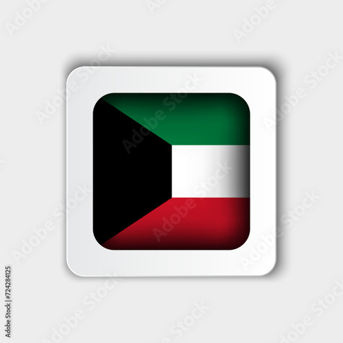 Free Download Kuwait Flag Button Flat Design - GFXLoad