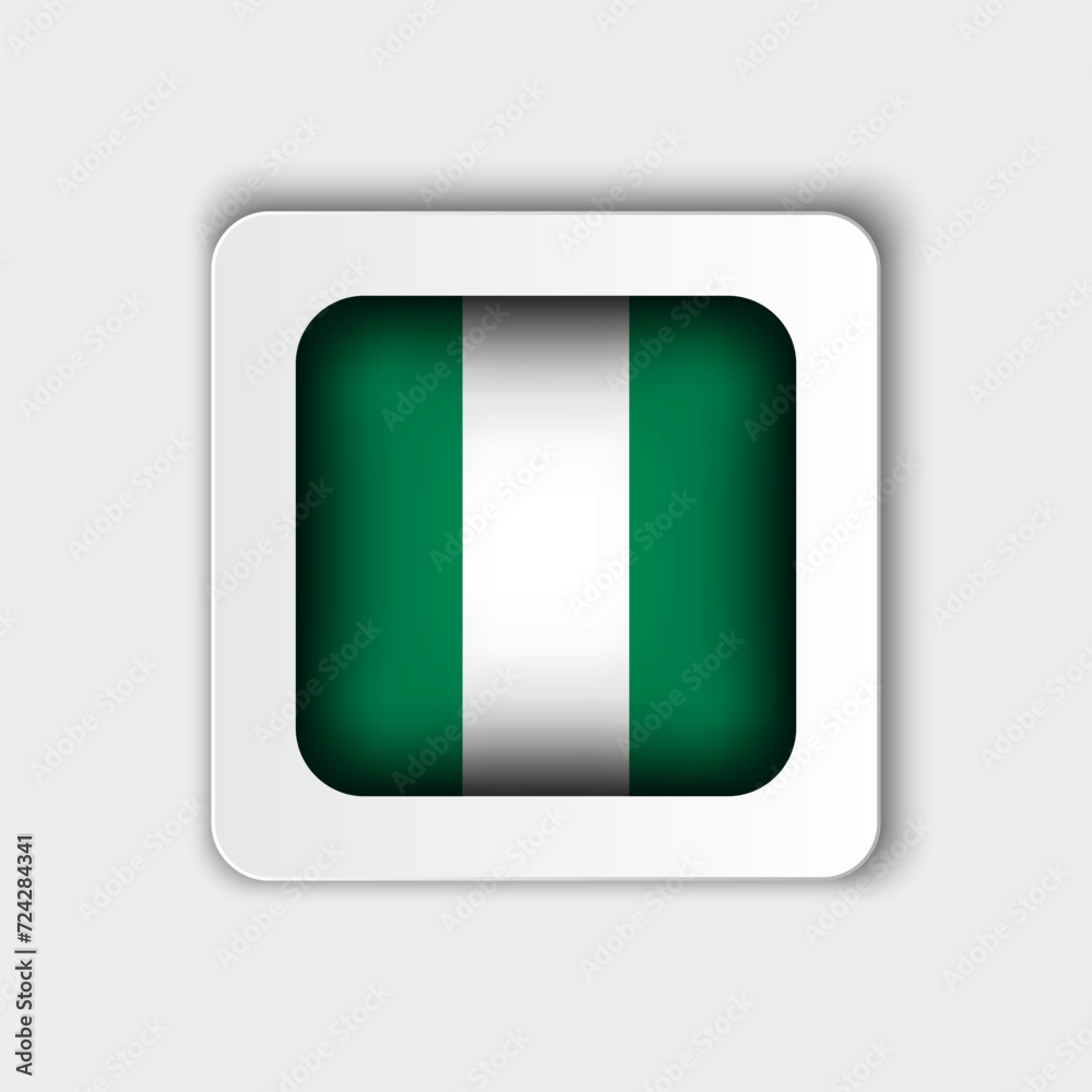 Nigeria Flag Button Flat Design Nigeria Flag Button Flat Design
