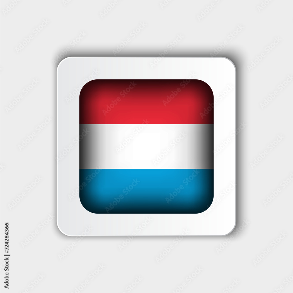 Luxembourg Flag Button Flat Design
