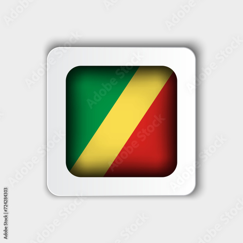 Free Download Republic of the Congo Flag Button Flat Design - GFXLoad