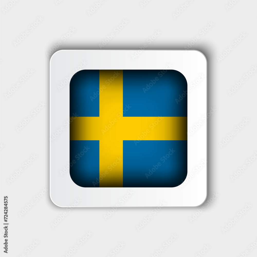 Sweden Flag Button Flat Design Sweden Flag Button Flat Design