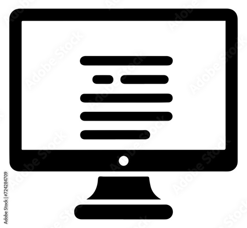 Laptop with interface on screen vector icon