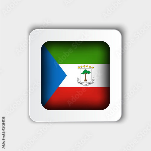 Equatorial Guinea Flag Button Flat Design