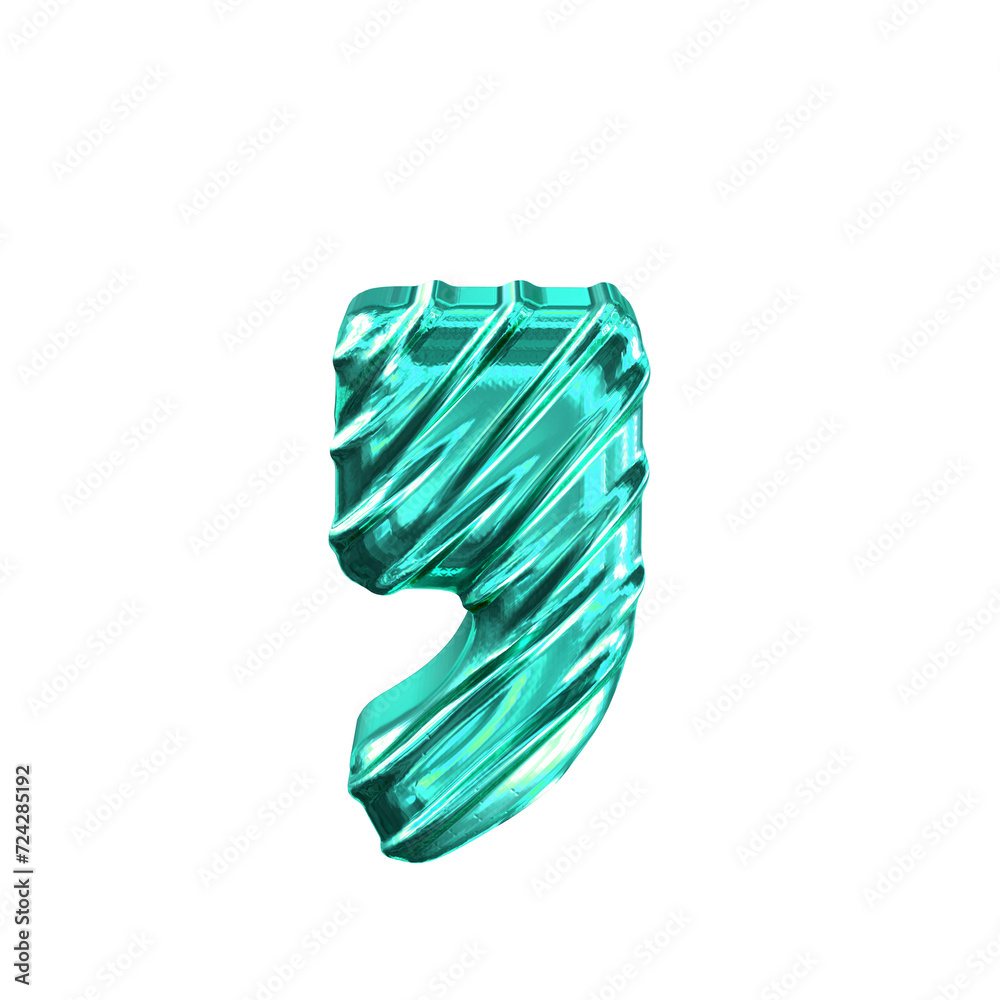 Ribbed turquoise symbol