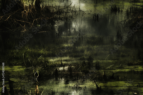 dark grassy swamp branches background wall texture pattern seamless wallpaper