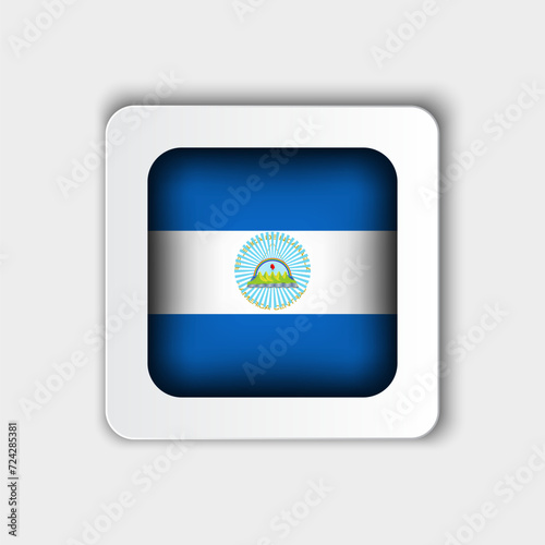 Nicaragua Flag Button Flat Design