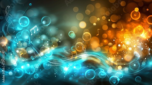 Enchanting melody of music notes on abstract dark background forms captivating composition