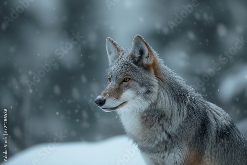gray wolf in snow © StockUp