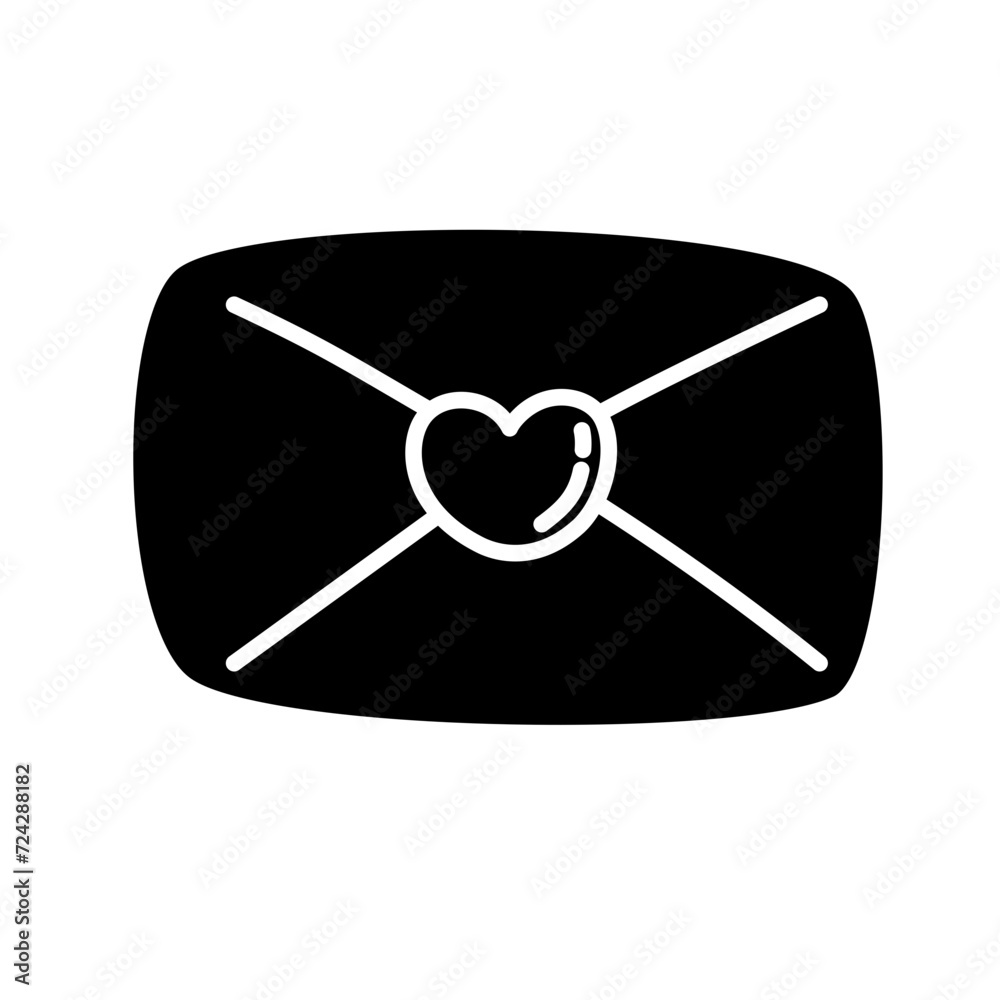Black Valentine Element Icon Vector Black Valentine Element Icon Vector