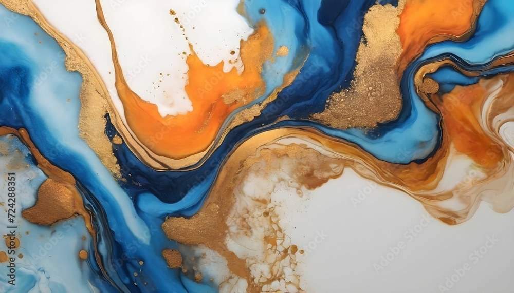Marble ink abstract art background. Luxury abstract fluid art painting in alcohol ink technique, background wallpaper 4k created with generative ai