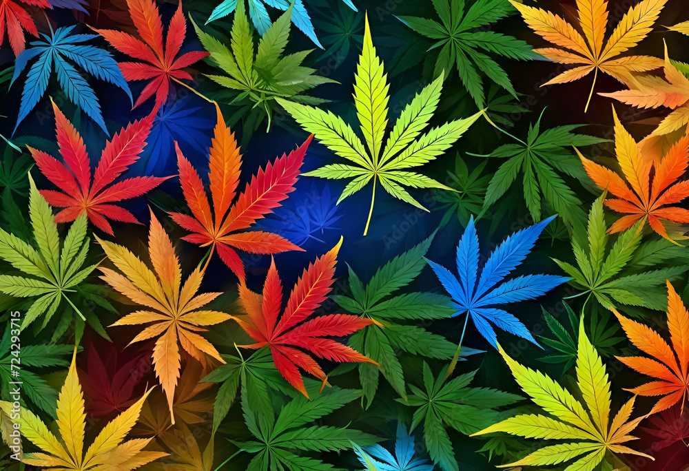 cannabis leaves background - AI cannabis leaves background - AI