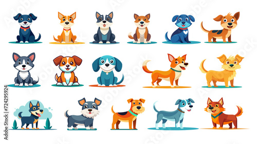 Diverse Collection of Colorful Cartoon Dogs © Mustafa