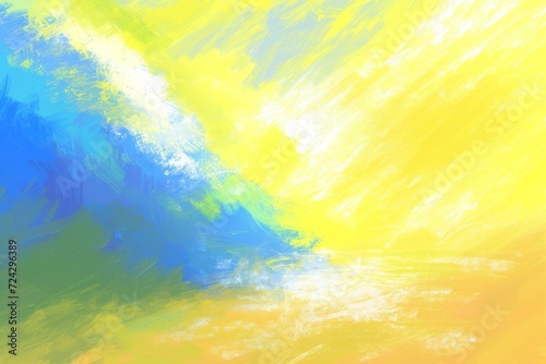 abstract yellow and blue background with grunge brush strokes and stains