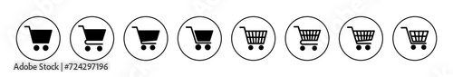Shopping icon vector. Shopping cart sign and symbol. Trolley icon