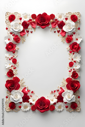 Love Valentine Border Frame Illustration Generative Ai