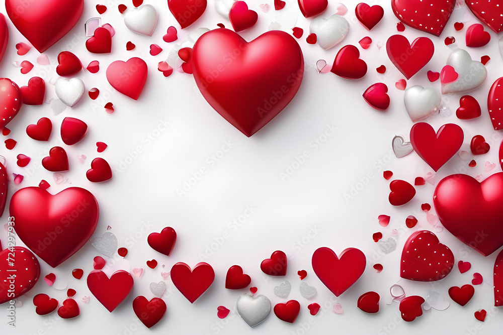 Love Valentine Border Frame Illustration Generative Ai