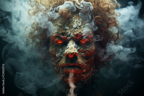 Smoke Forming a Monster Face photo