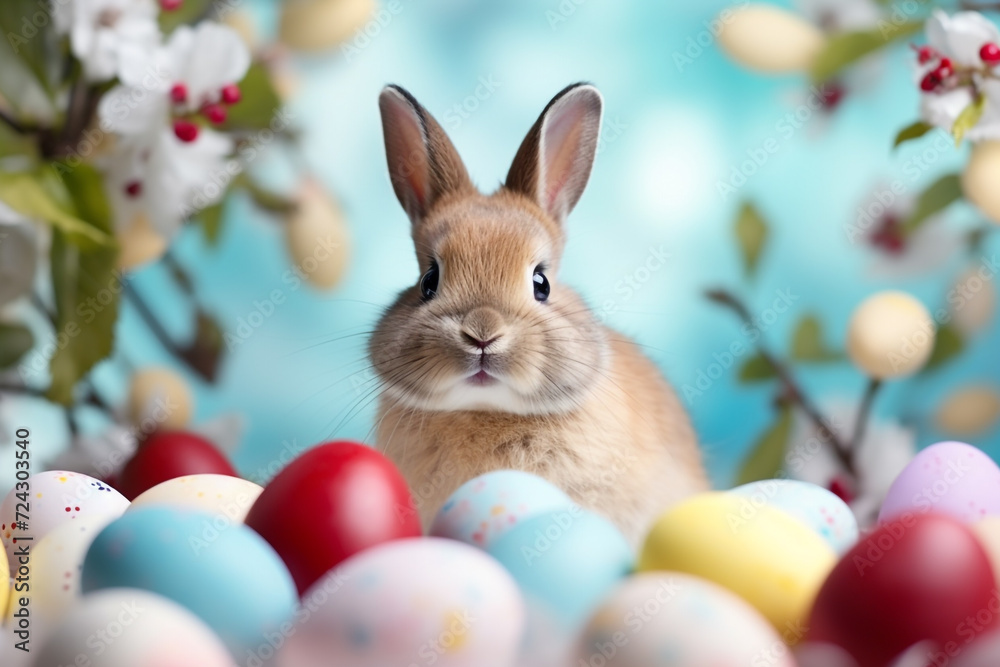 funny Easter bunny with eggs 3d art Happy Easter Day, Easter Eggs 3D Illustration, Easter Bunny Banner Easter happy background egg banner card holiday spring pattern rabbit Generative Ai funny Easter bunny with eggs 3d art Happy Easter Day, Easter Eggs 3D Illustration, Easter Bunny Banner Easter happy background egg banner card holiday spring pattern rabbit Generative Ai