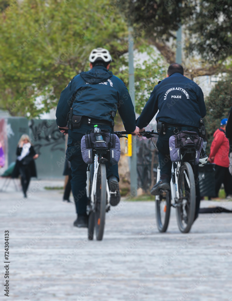 Hellenic Police on bikes with 
