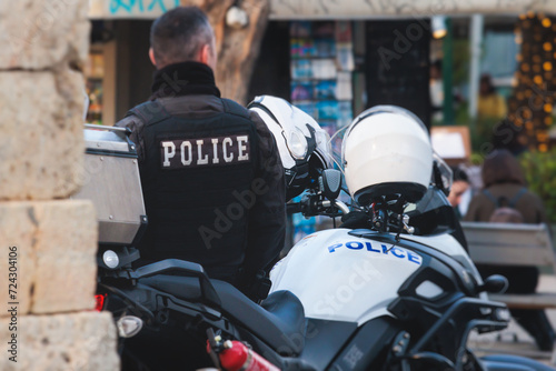 Fototapeta Naklejka Na Ścianę i Meble -  Hellenic Police with 